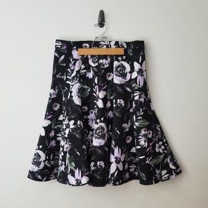 Eva Mendes - Sakura Black & Purple Floral Skirt